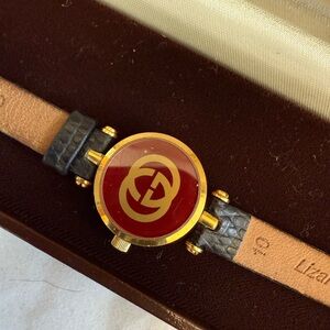 Vintage Gucci GG Black Watch with Box